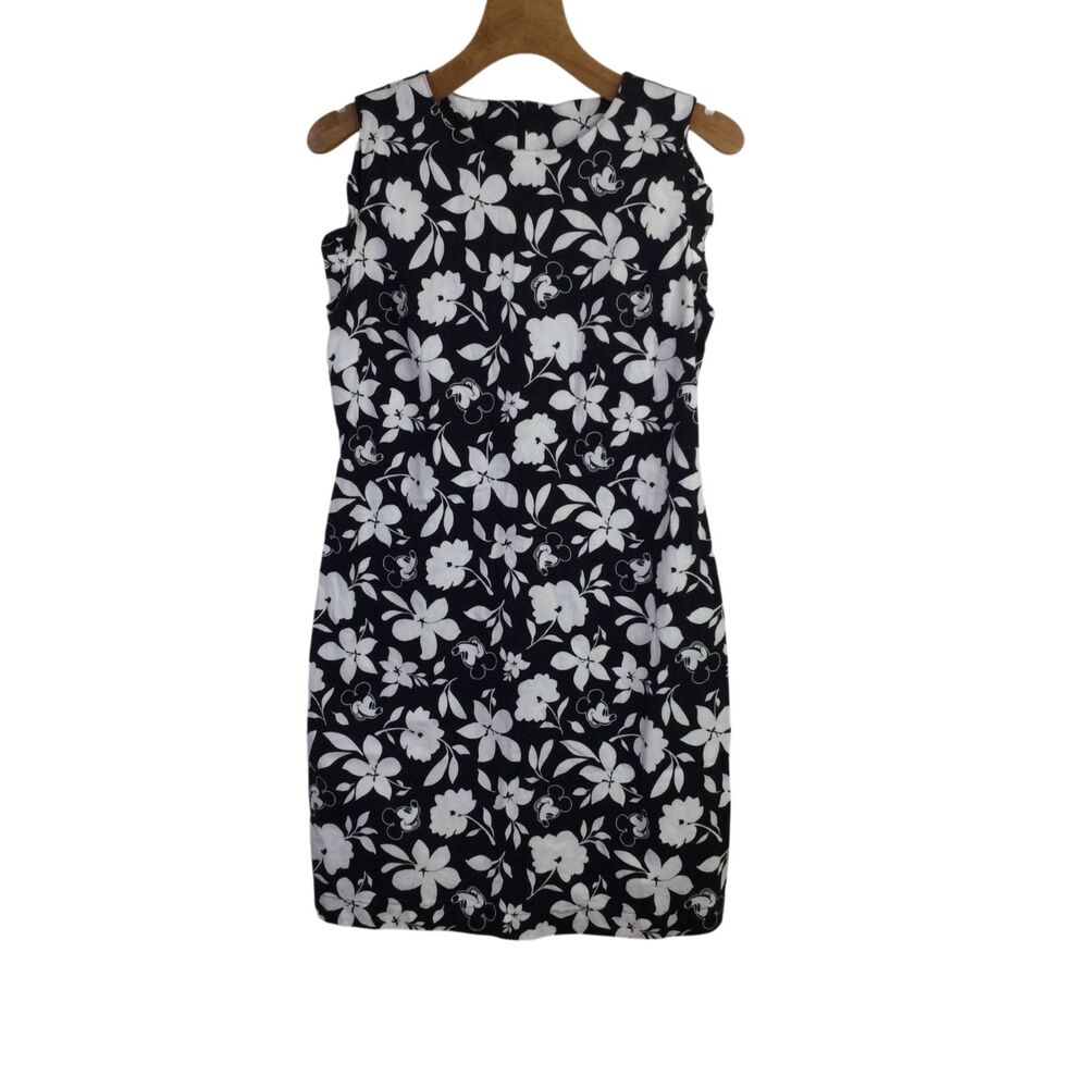 Disney Black and White Floral Midi Dress